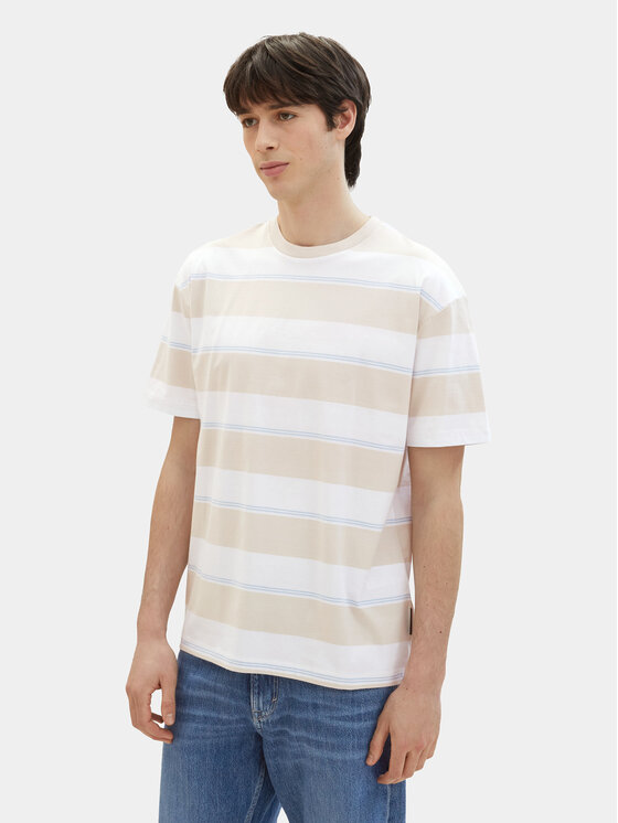Tom Tailor Denim Tom Tailor Denim T-krekls 1040844 Bēšs Relaxed Fit