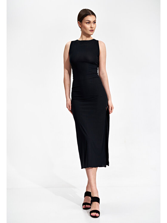 FIGL FIGL Šaty M864 Černá Slim Fit