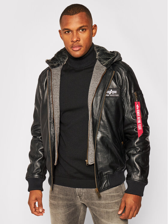 Alpha Industries Alpha Industries Geacă de piele Ma-1 D-Tec 193129 Negru Regular Fit