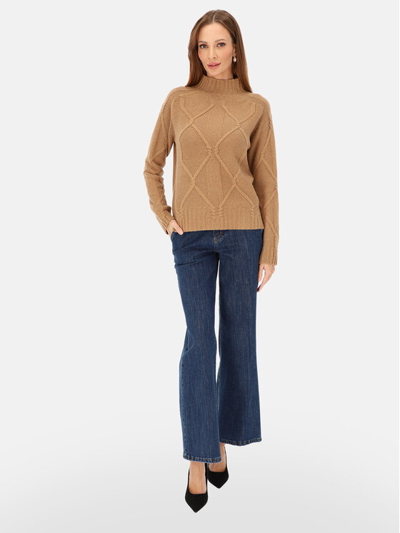 L’AF L’AF Sweter Molly Brązowy Regular Fit