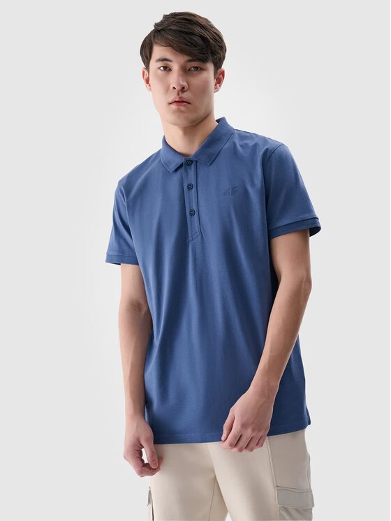 4F 4F Polokošeľa 4FWMM00TPTSM367 Modrá Regular Fit