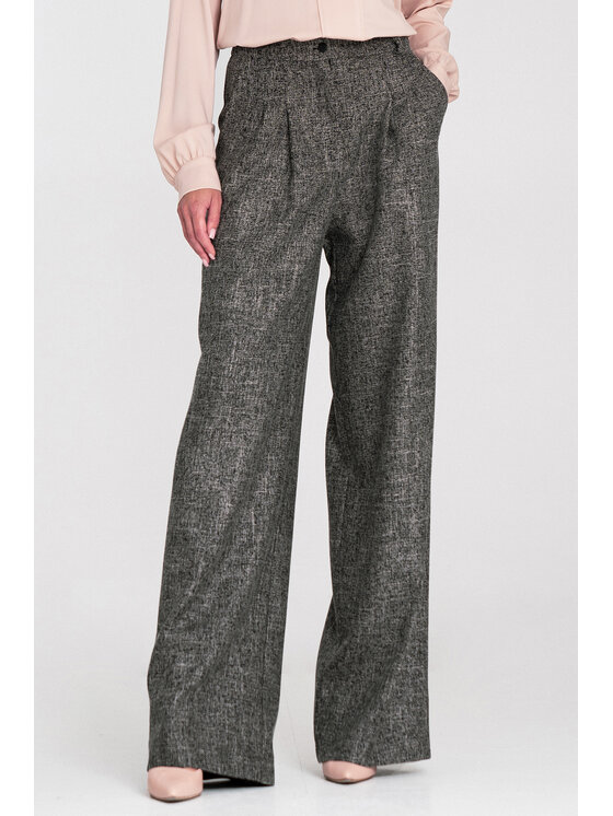 NIFE NIFE Dámské kalhoty SD116 Černá Wide Leg