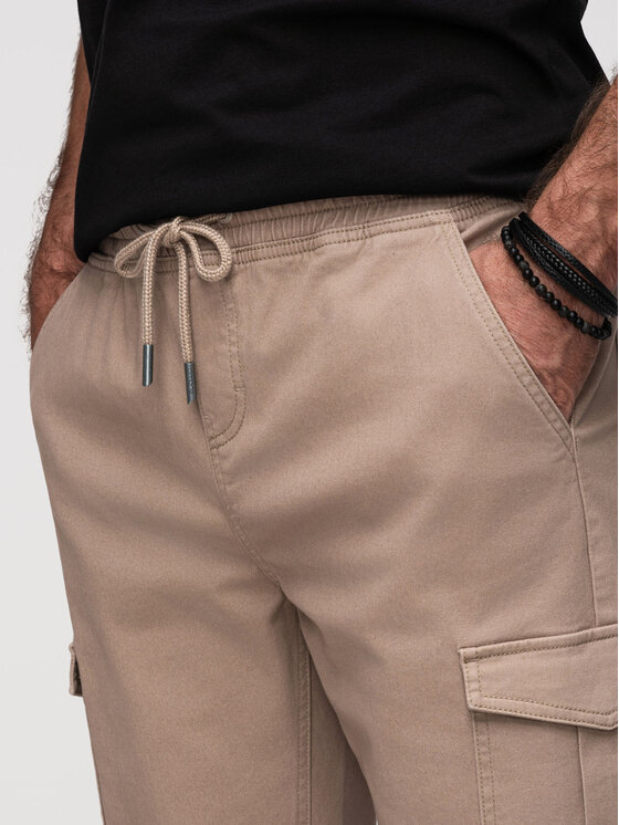 Ombre Ombre Joggery OM-PAJO-0290 Beżowy Regular Fit