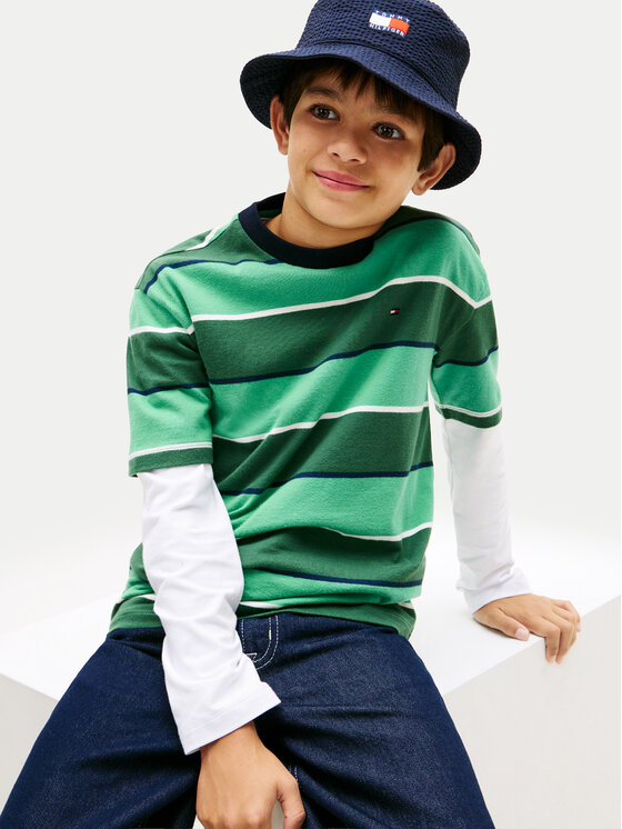 Tommy Hilfiger Tommy Hilfiger Тишърт KB0KB10298 Зелен Regular Fit