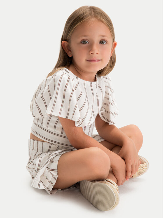 Mayoral Mayoral Topiņa i šortu komplekts 3949 Écru Regular Fit