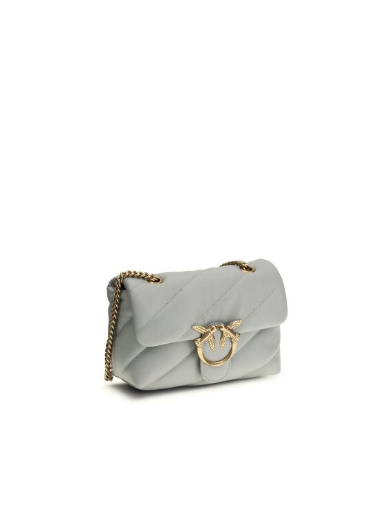 PINKO PINKO Torebka Gray Calf Leather Bos Taurus Shoulder Szary