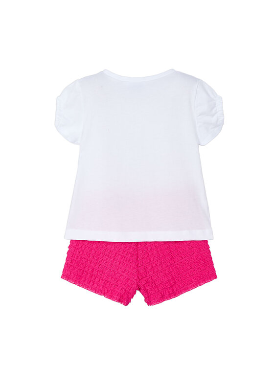 Mayoral Mayoral Komplet t-shirt i spodenki 3211 Różowy Regular Fit