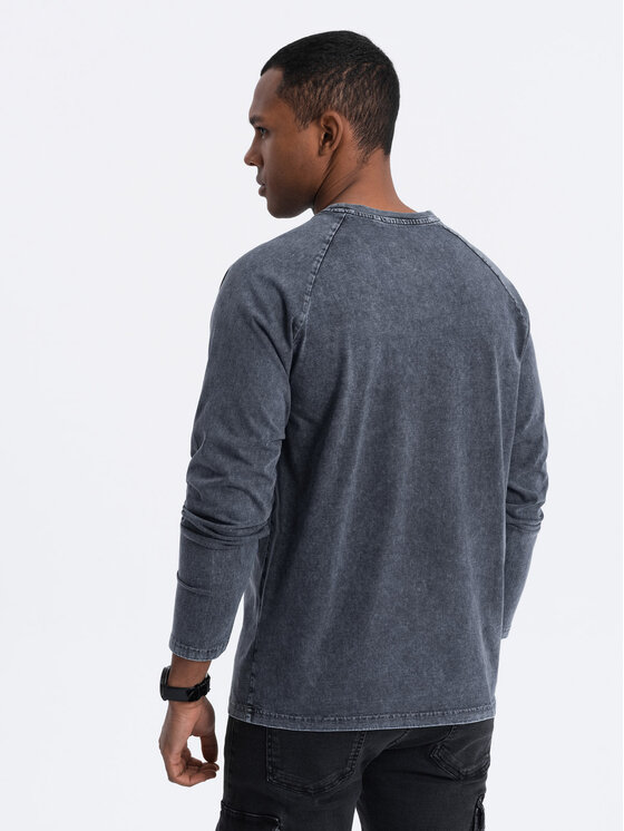 Ombre Ombre S dlouhým rukávem OM-LSWL-22FW-001 Tmavomodrá Regular Fit