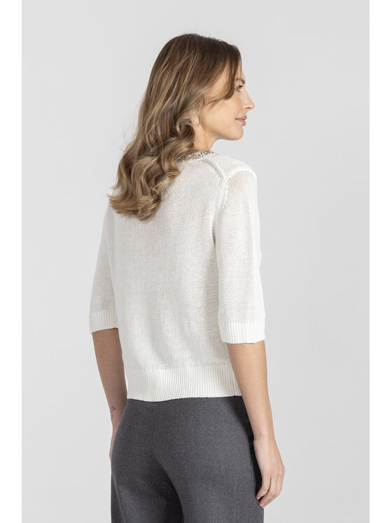 Deni Cler Milano Deni Cler Milano Sweter T-DC-S207-F2-60-11-1 Biały Regular Fit