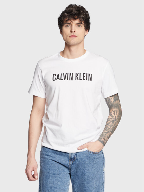 Calvin Klein Swimwear T-krekls Logo KM0KM00836 Balts Regular Fit