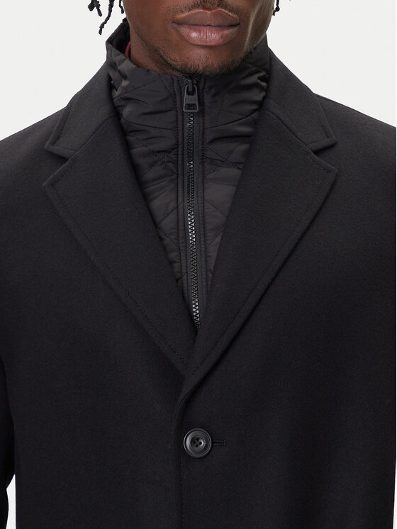 HUGO HUGO Cappotto di lana Milogan2541 50546546 Nero Regular Fit