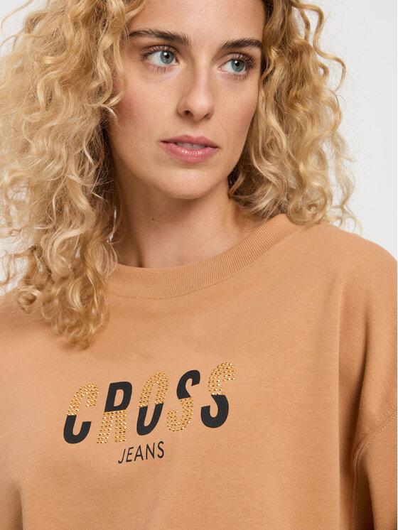 Cross Jeans Cross Jeans Bluza 65425-082 Brązowy Regular Fit