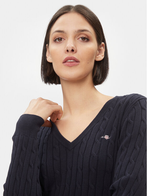 Gant Gant Svetr 4800101 Tmavomodrá Slim Fit