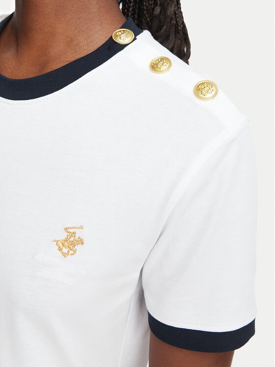 Beverly Hills Polo Club Beverly Hills Polo Club Тишърт P-SS26W-TS0104 Бял Regular Fit