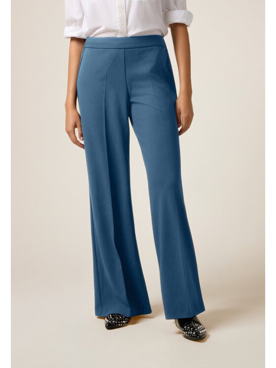 Oltre Oltre Spodnie materiałowe P274J002362N004 Turkusowy Baggy Fit