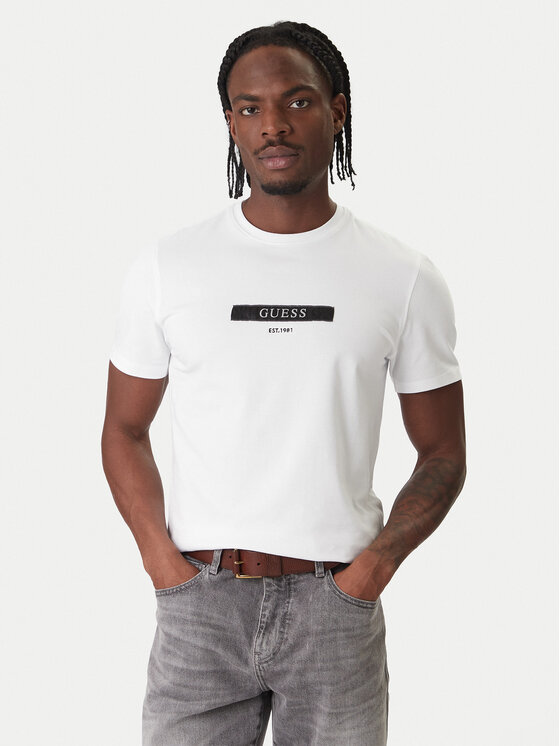 Guess Guess T-shirt M6RI17 J1314 Bianco Slim Fit