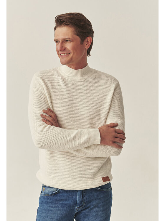 TATUUM TATUUM Sweter BRUNO Kremowy Classic Fit