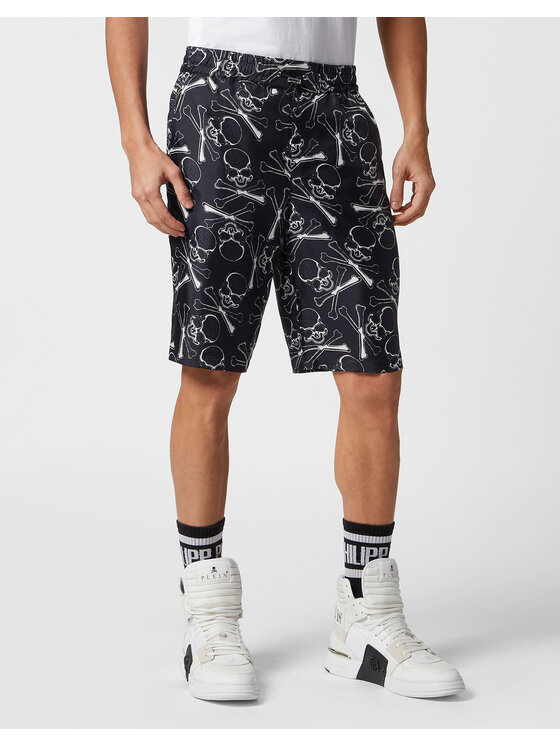 PHILIPP PLEIN PHILIPP PLEIN Szorty materiałowe 9653 Czarny Regular Fit