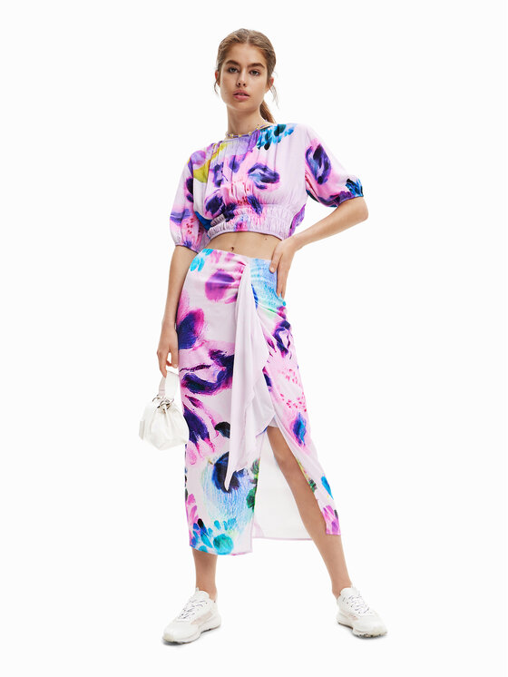 Desigual Desigual Spódnica midi June-Lacroix 23SWFW25 Kolorowy Regular Fit