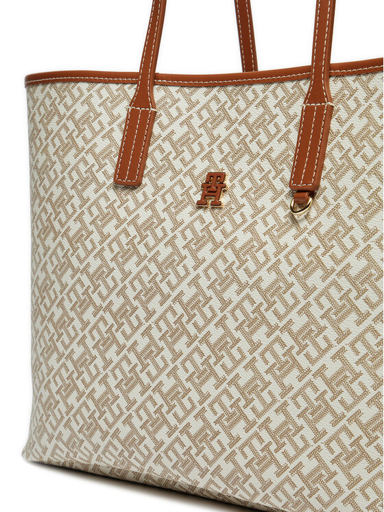 Tommy Hilfiger Tommy Hilfiger Сумка Th Monoplay Leather Tote AW0AW17379 Écru