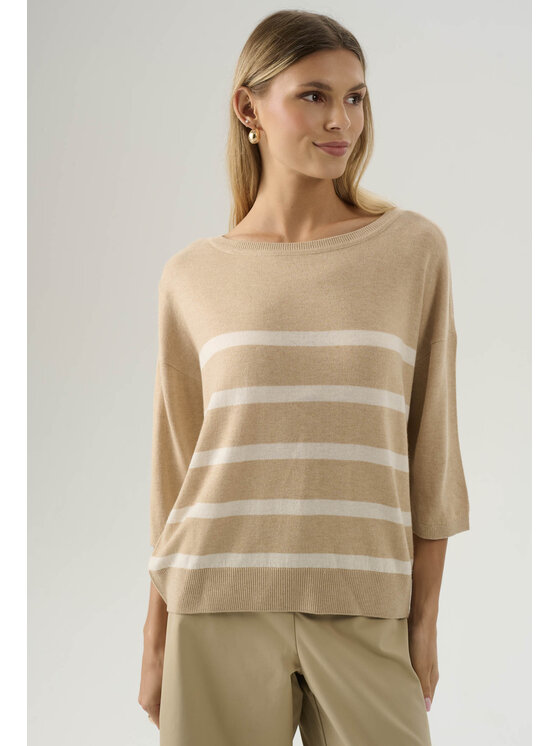 Femestage Femestage Sweter Femestage AB BASE SWE0850-015 Beżowy Regular Fit