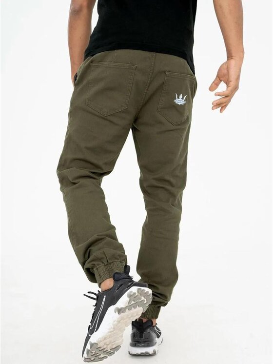 Jigga Wear Jigga Wear Joggery Na gumce wygodne dzogery 91125 Zielony Regular Fit