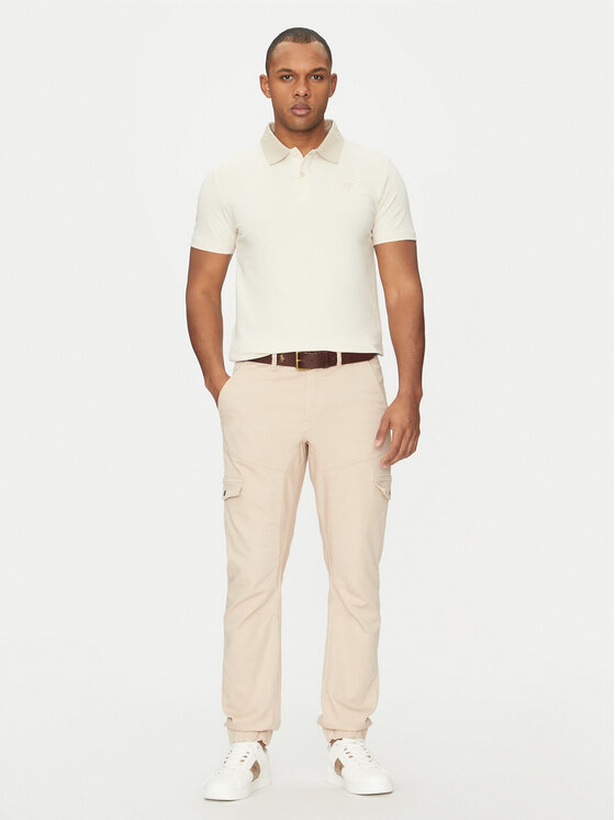 Guess Guess Тениска с яка и копчета M5GP66 J1314 Екрю Regular Fit