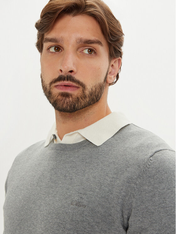 s.Oliver s.Oliver Пуловер 2143173 Сив Regular Fit