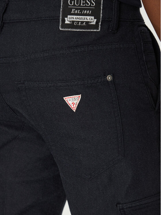 Guess Guess Pantaloni din material M5RB54 WGXY1 Bleumarin Slim Fit