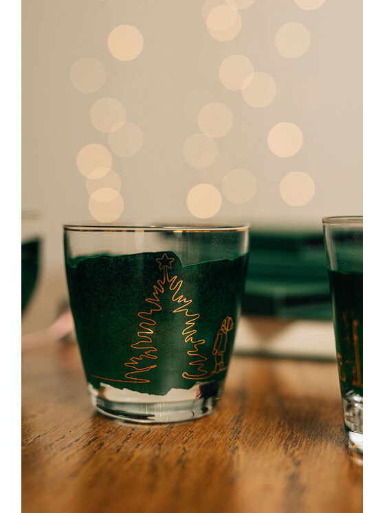 VOLA VOLA Zestaw zestaw 3 świeczników szkl. Tealight h=10cm Christmas Zielony