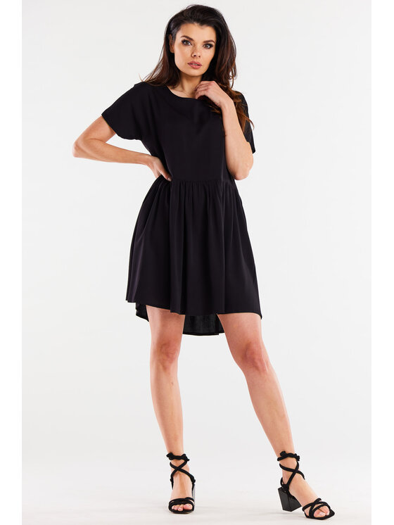 Awama Awama Sukienka letnia A517 Czarny Basic Fit