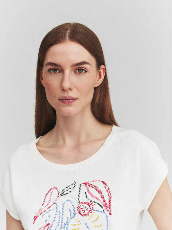 TATUUM TATUUM Bluzka APELI Biały Loose Fit