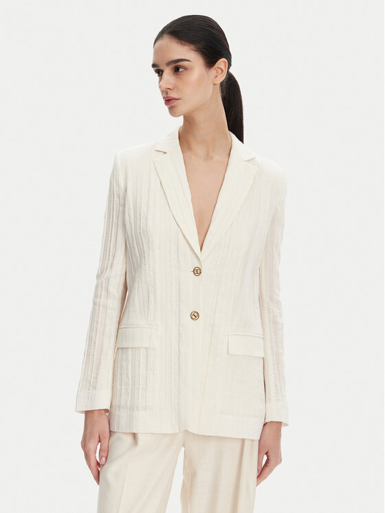 TWINSET TWINSET Švarkas 251TT2140 Écru Slim Fit