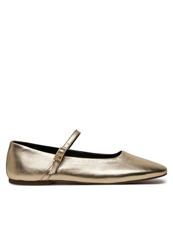 Tommy Hilfiger Tommy Hilfiger Балеринки Party Maryjane Ballerina Metal FW0FW08315 Златист