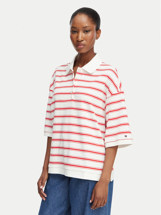 Tommy Hilfiger Tricou polo WW0WW50026 Colorat Oversize