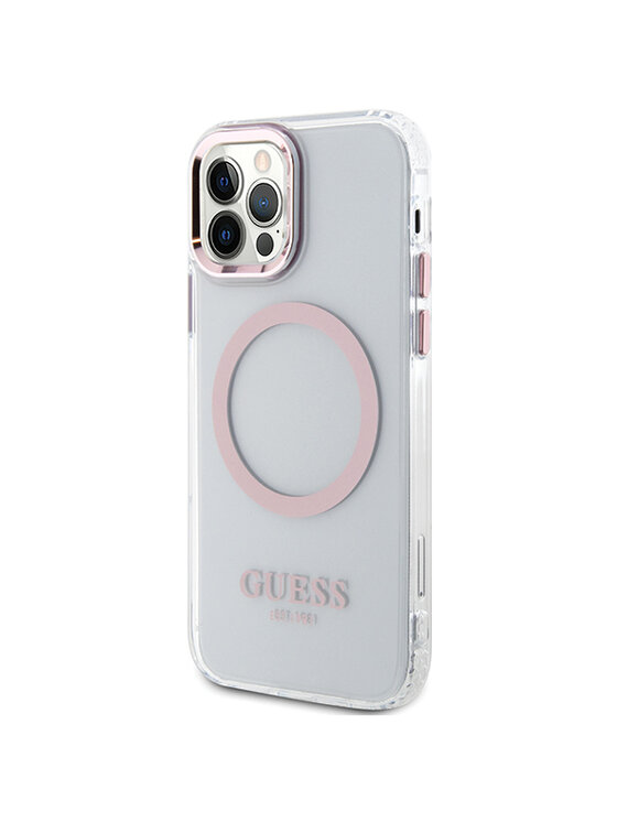Guess Guess Etui na telefon iPhone 12/12 Pro Różowy
