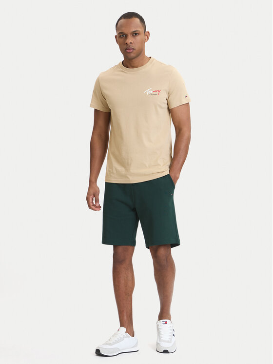 Tommy Hilfiger Tommy Hilfiger Športové kraťasy Essential Terry MW0MW37240 Zelená Regular Fit