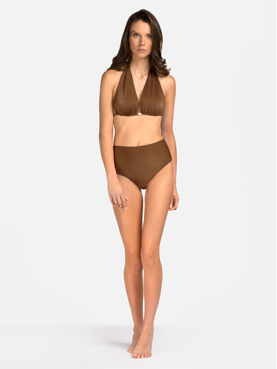 Miss Lou Miss Lou Bikini pezzo sopra G-LG1-BR Marrone