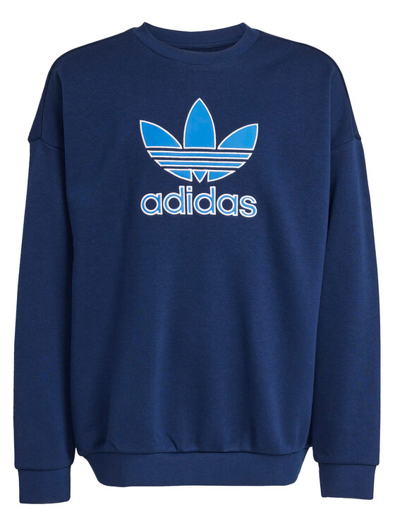adidas adidas Majica dugih rukava Trefoil JV8572 Tamnoplava Loose Fit