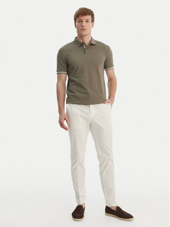 JOOP! Jeans JOOP! Jeans Тениска с яка и копчета 15 JJJ-17Amare 30046012 Каки Modern Fit