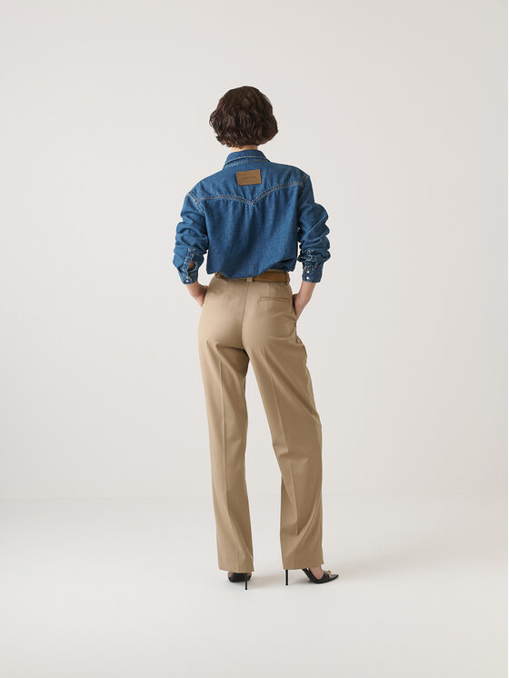 La Mania La Mania Pantalone da abito WOODY Beige Classic Fit