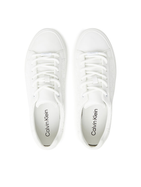 Calvin Klein Calvin Klein Sneakersy Vulc Lace Up Mono Pu HW0HW02573 Biały