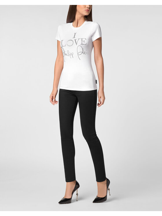 PHILIPP PLEIN PHILIPP PLEIN T-shirt 9447 Bianco Skin Tight Fit
