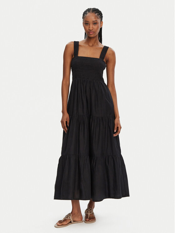 Seafolly Seafolly Sommerkleid Faithful 54865-DR Schwarz Regular Fit