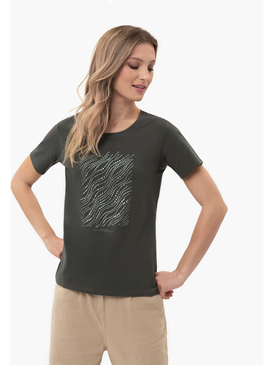 Volcano Volcano T-Shirt T-PRESTO Zielony Regular Fit