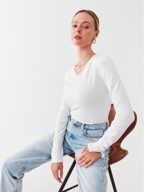 Guess Guess Svetr W2YR31 Z2V62 Bílá Regular Fit