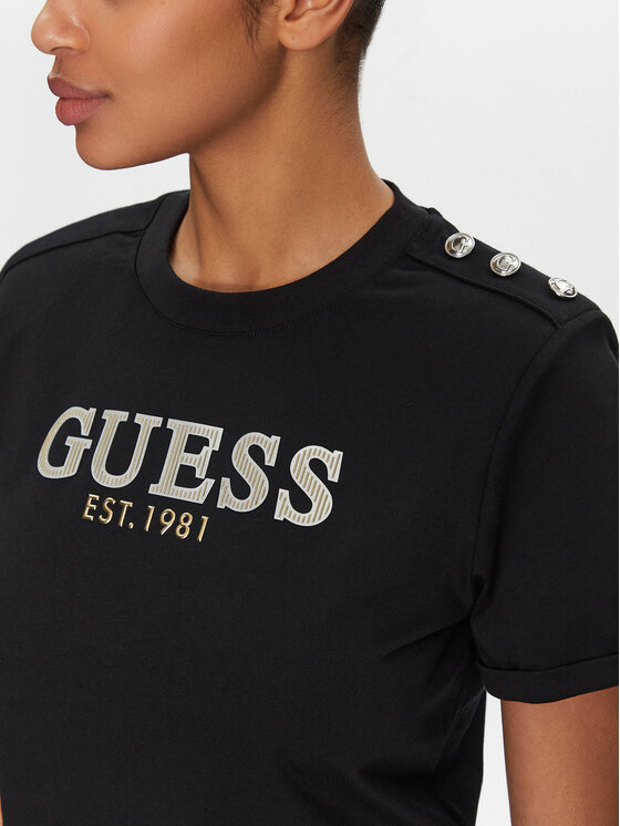 Guess Guess Póló W5GI15 K8FQ4 Fekete Regular Fit