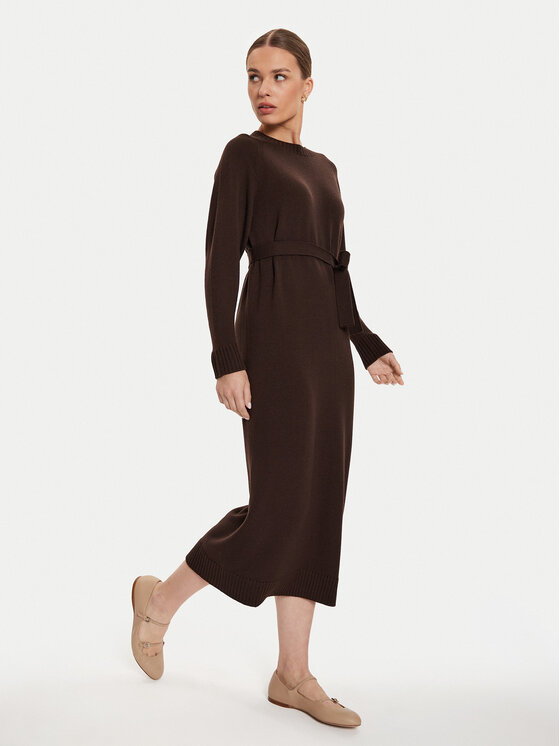 Max Mara Leisure Max Mara Leisure Sukienka dzianinowa Scrivia 24263260 Brązowy Regular Fit