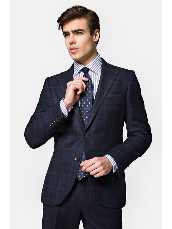 Lancerto Lancerto Marynarka Limoges MA099222000014 Granatowy Regular Fit