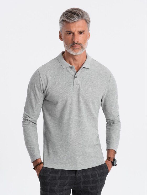 Ombre Ombre Longsleeve OM-POBL-0114 Szary Fitting Fit
